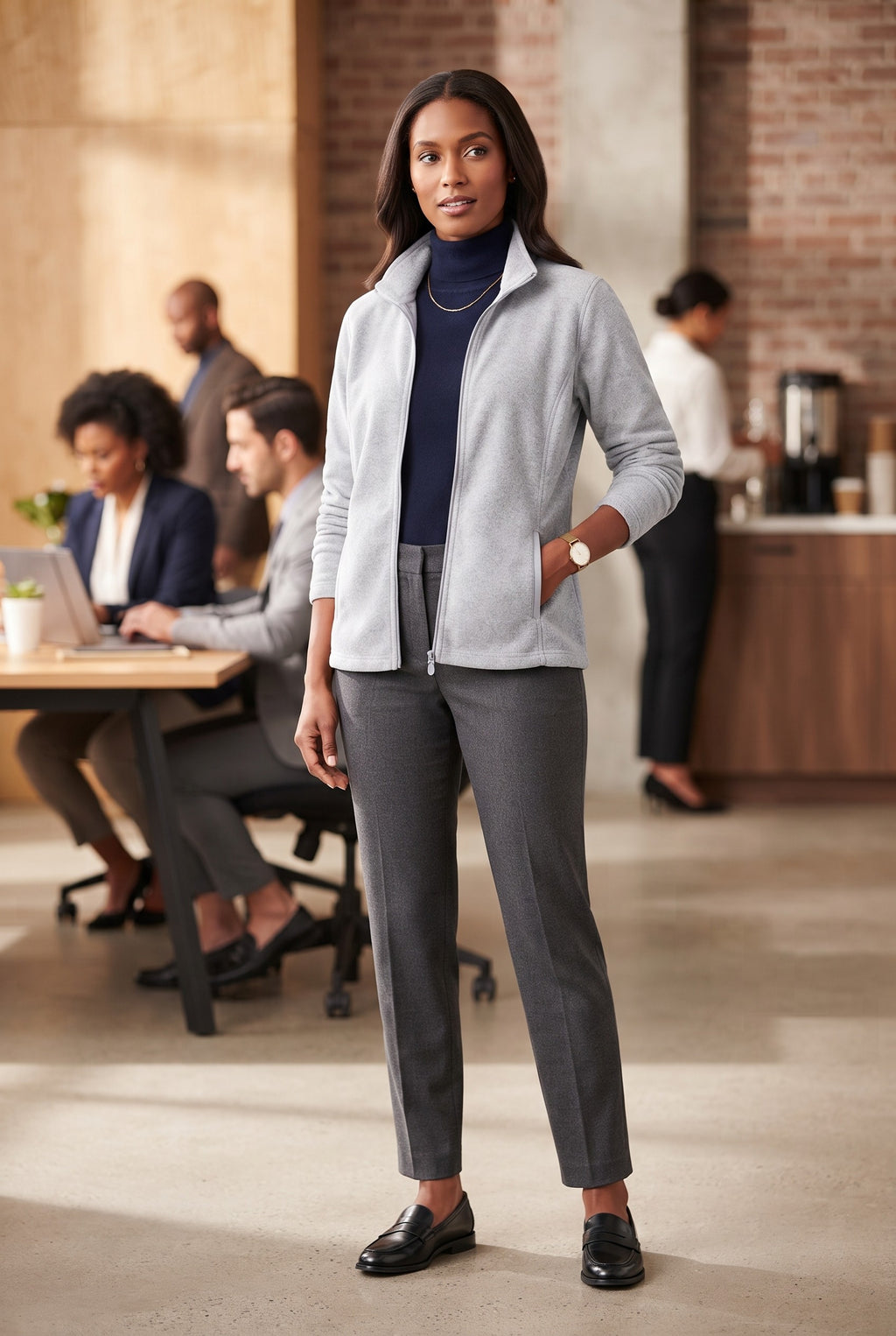 Woolworths Women's Grey Fleece Jacket - Size Medium