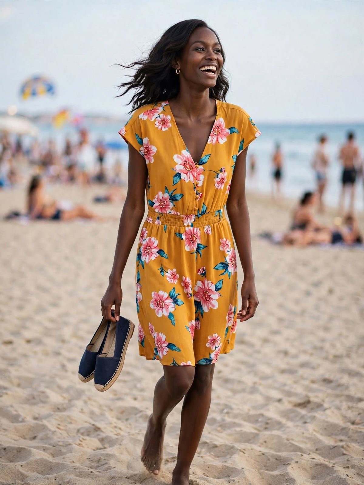 Edgars Free 2BU Yellow & Pink Floral Dress - Size 10