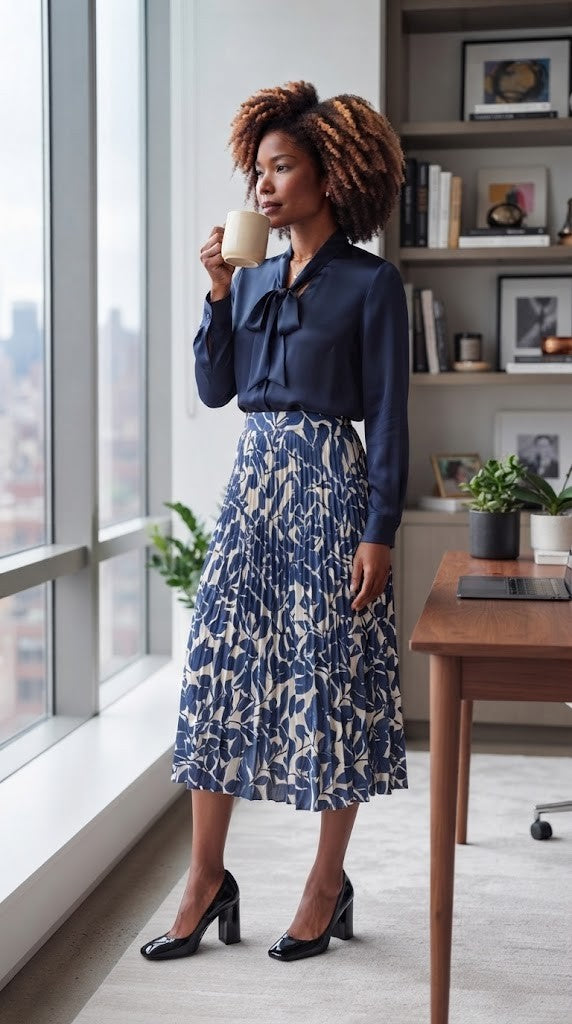 Timeless Floral Print Pleated Midi Skirt - Size 36