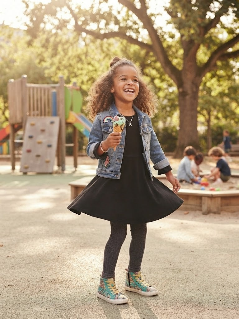 Friends Inc. Black Bell-Sleeve A-Line Dress – Girls Size 13-14 Years