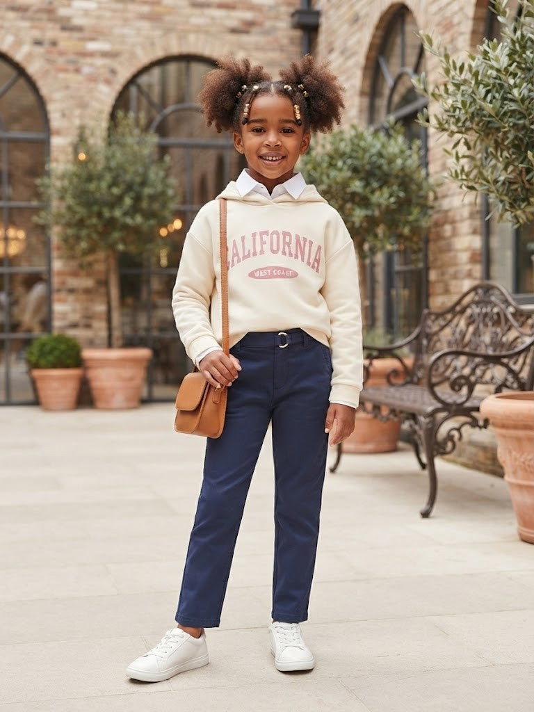 California West Coast Kids Hooded Sweatshirt – Cream – Size 8-9 Years