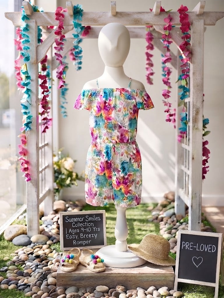 Summer Smiles Floral Rayon Romper | Ages 9-10 Years