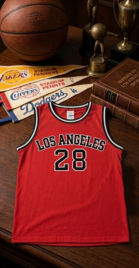 Twin Boys’ Matching "Los Angeles 28" Basketball Jersey & Shorts Set