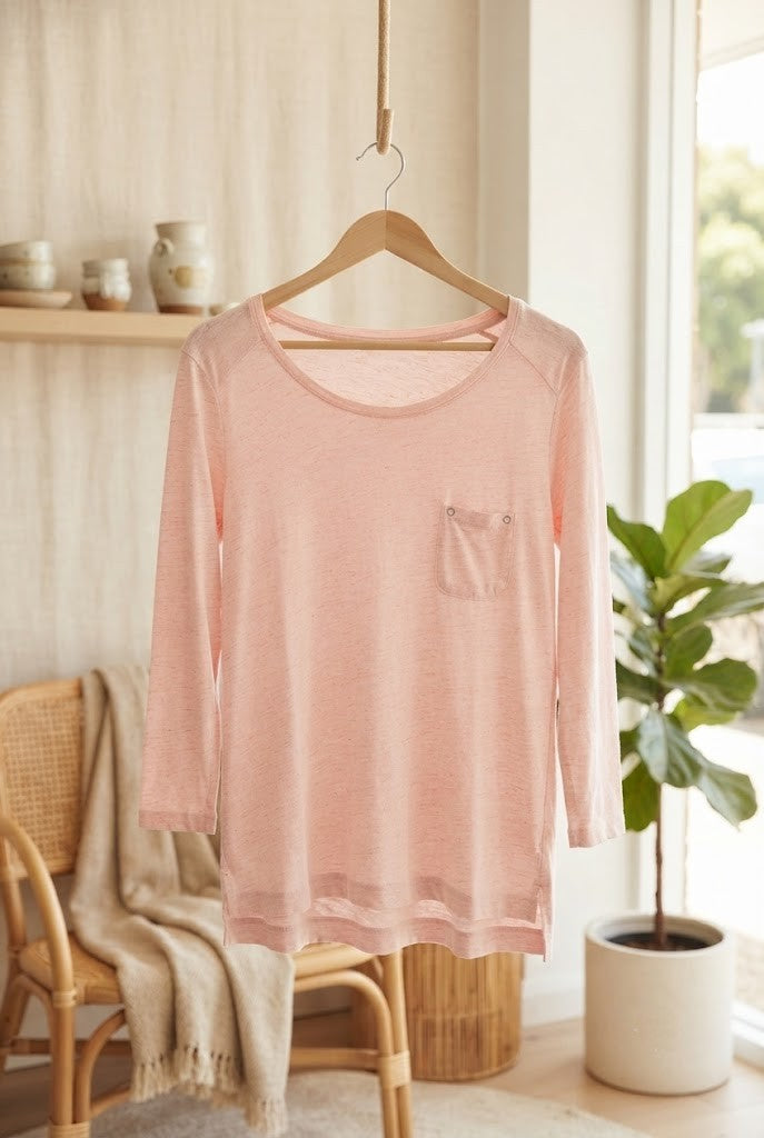 Pre-Loved David Jones Classic Collection Cotton-Blend Long Sleeve Blouse - Size Medium