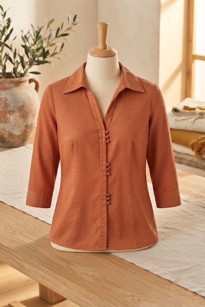 Pre-Loved Daniel Hechter 100% Cotton Blouse - Size 32