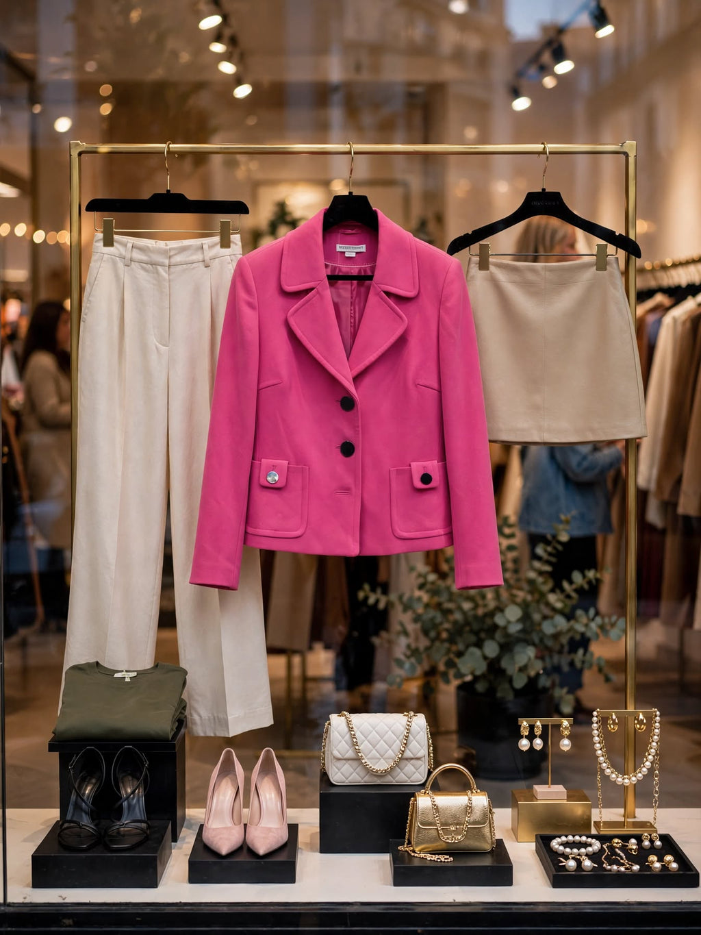 Queenspark Fuchsia Pink Cropped Blazer Jacket | Size 32