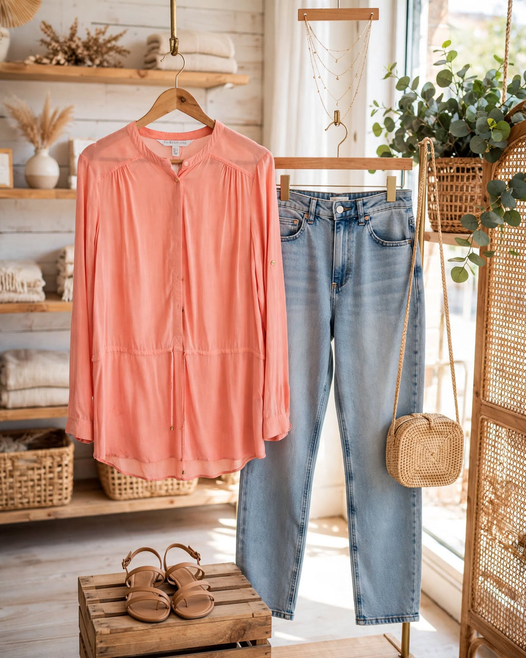 Forever New Coral Peach Blouse - Size EUR 38 / AUS 10 / USA Small