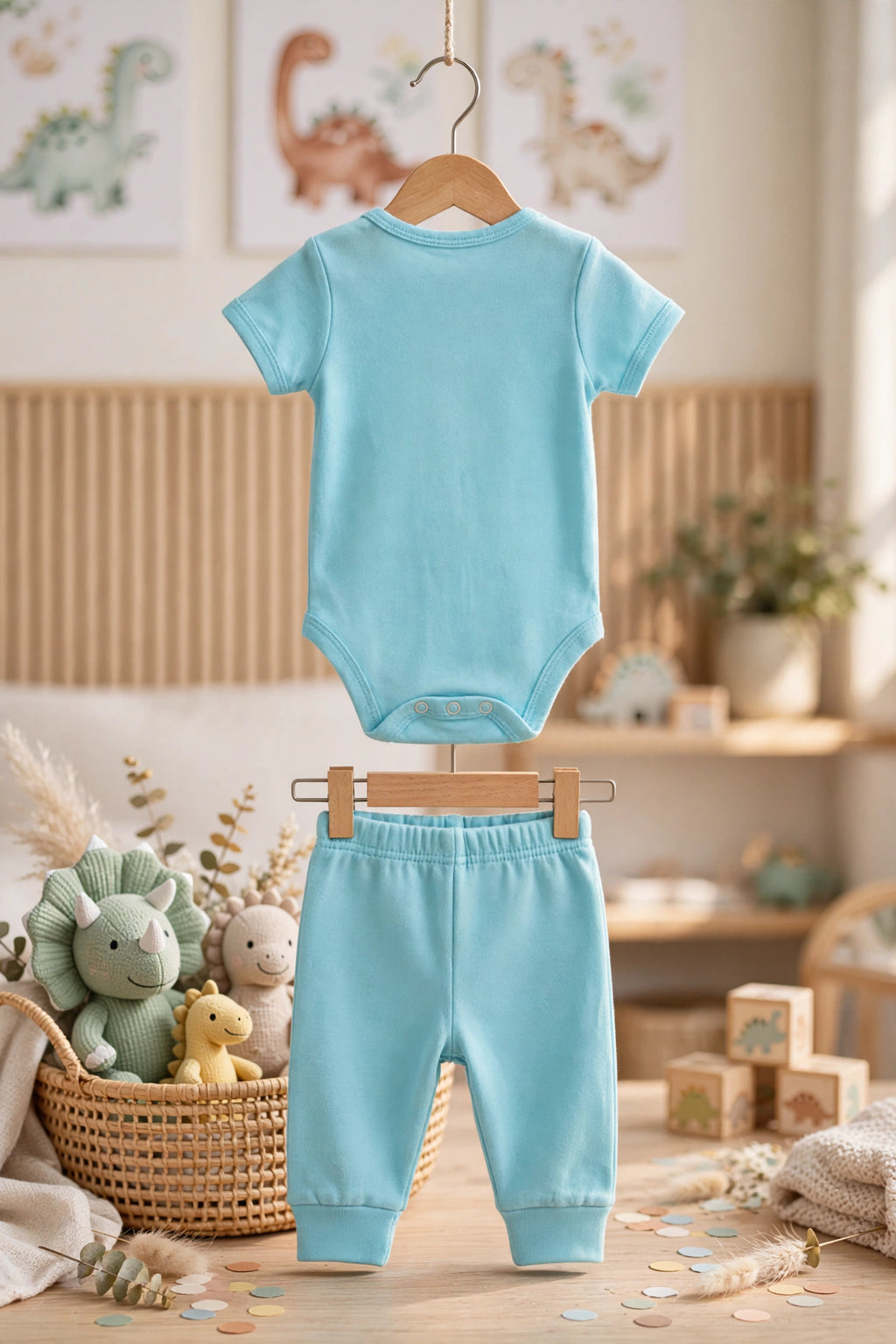 Jet Star Baby "I'm A Big Deal" Dino Bodysuit + Pants Set - 100% Cotton | 3 to 6 Months