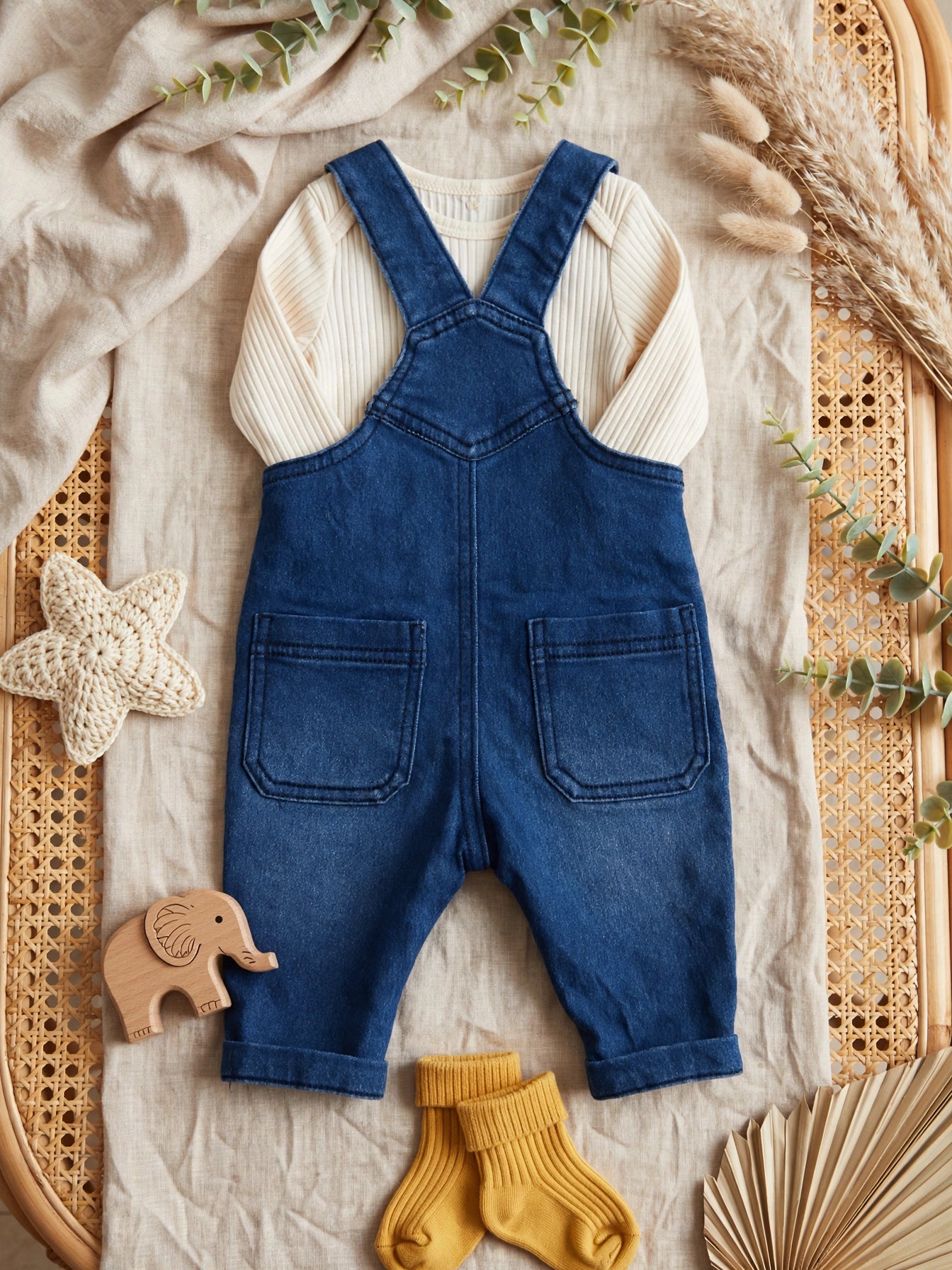 Woolies Babes Baby Denim Dungaree Overalls 0-3 Months