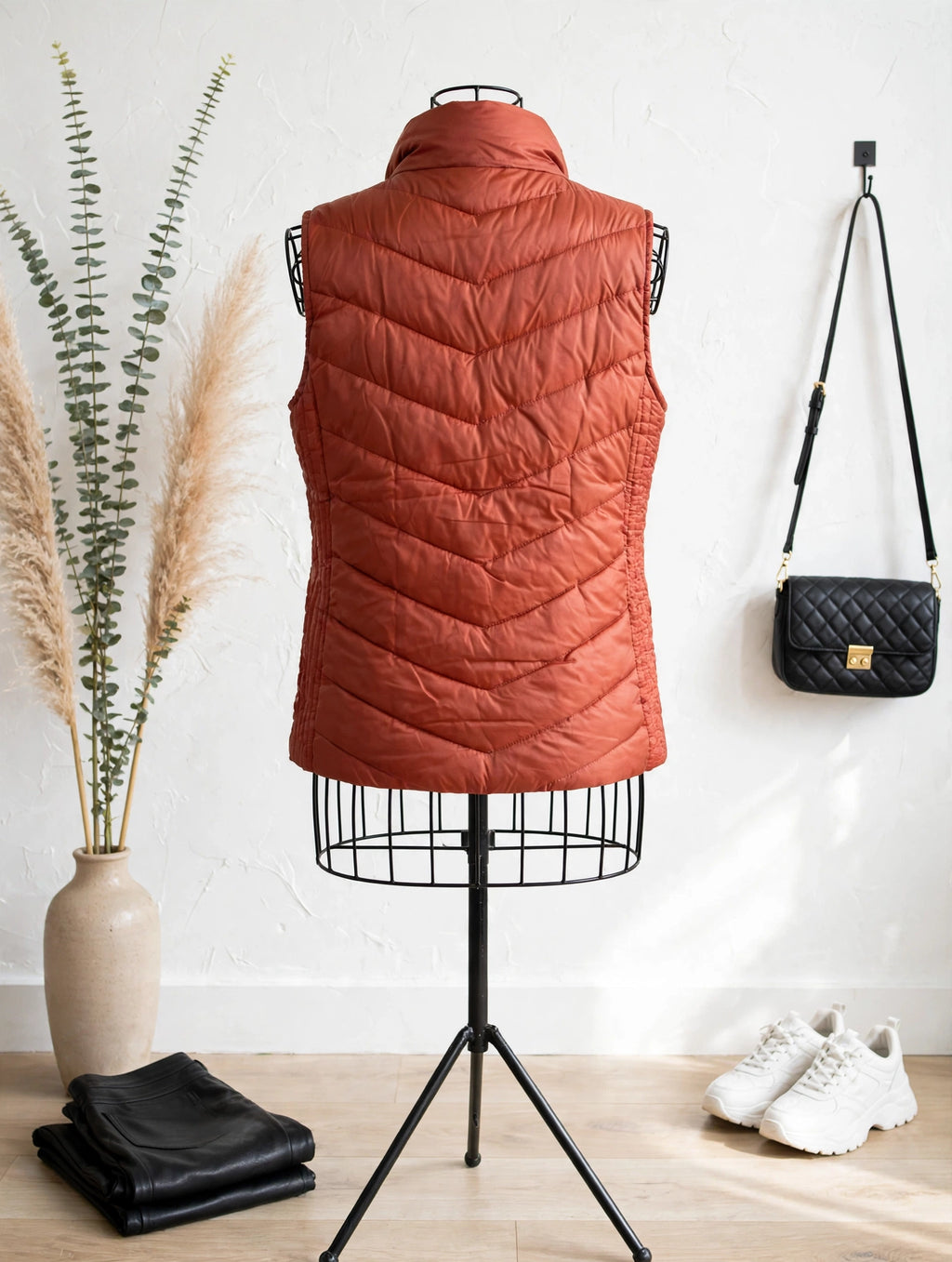 Burnt Orange Tango Puffer Vest - Size 40