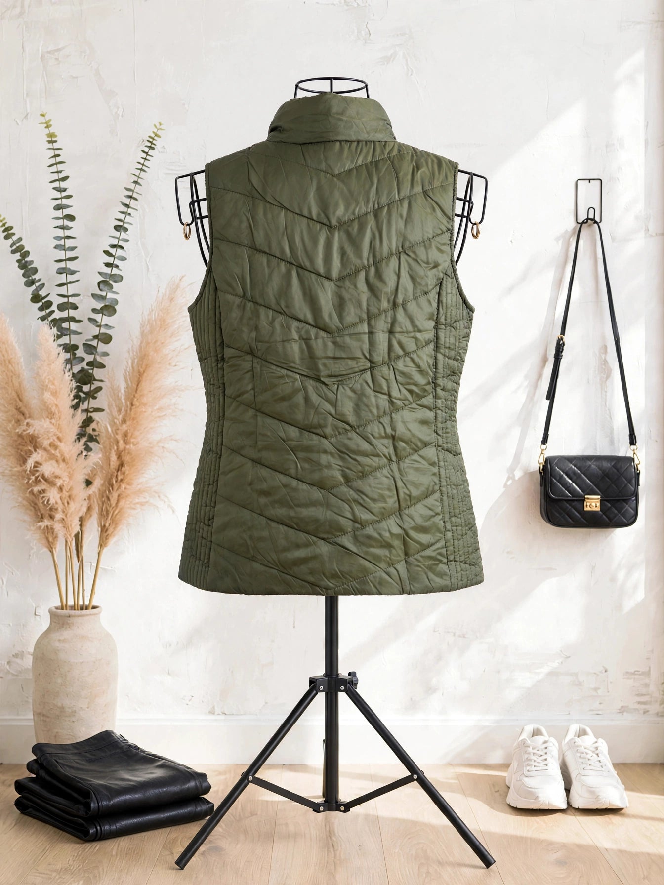 Olive Green Tango Puffer Vest - Size 40