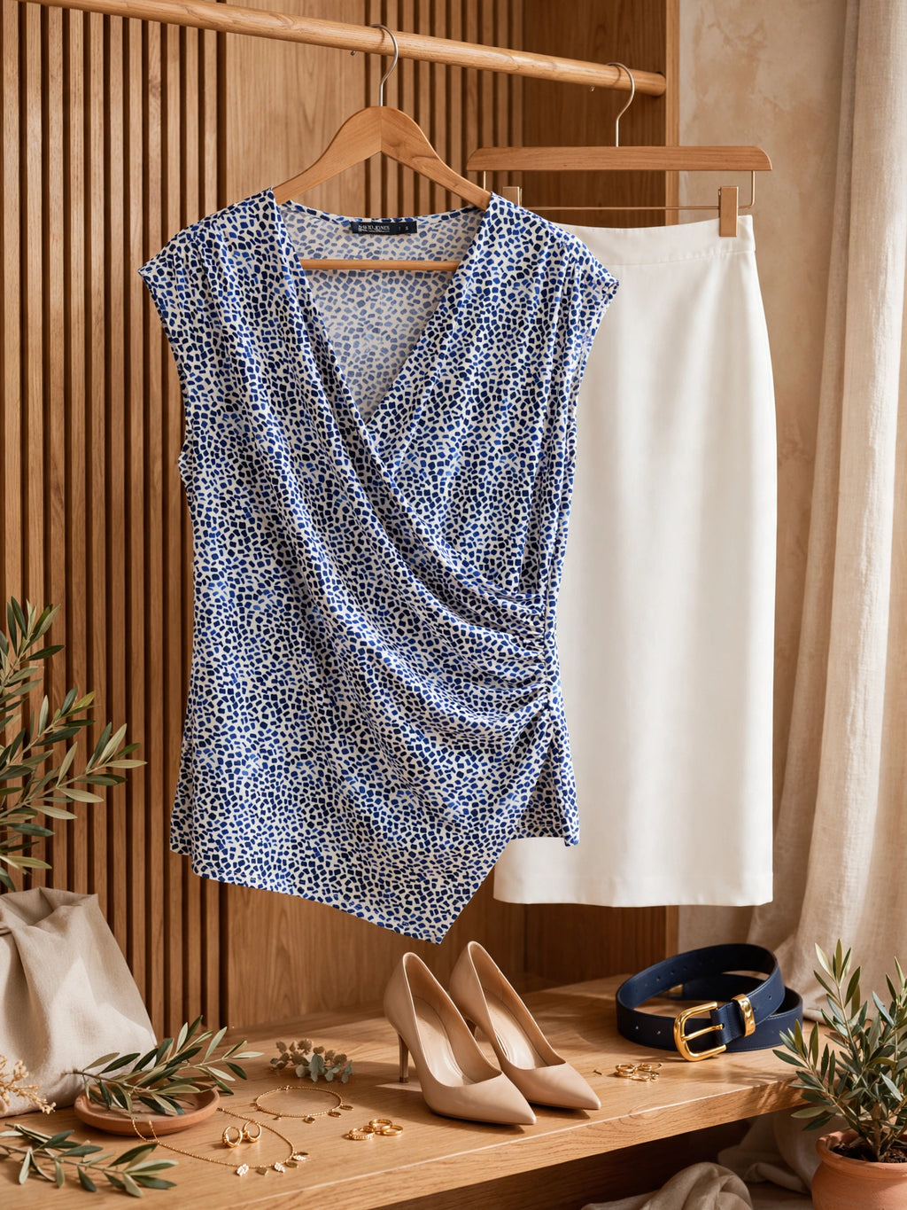 Blue Mosaic David Jones Classic Collection Blouse - Size Small