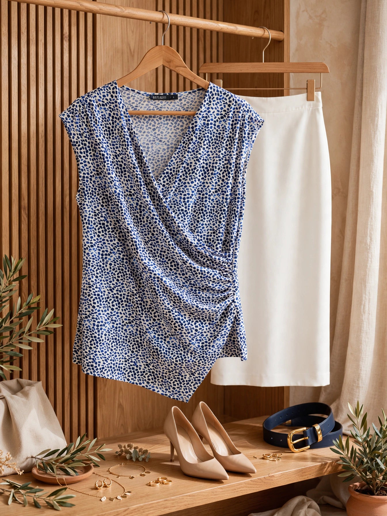 Blue Mosaic David Jones Classic Collection Blouse - Size Small