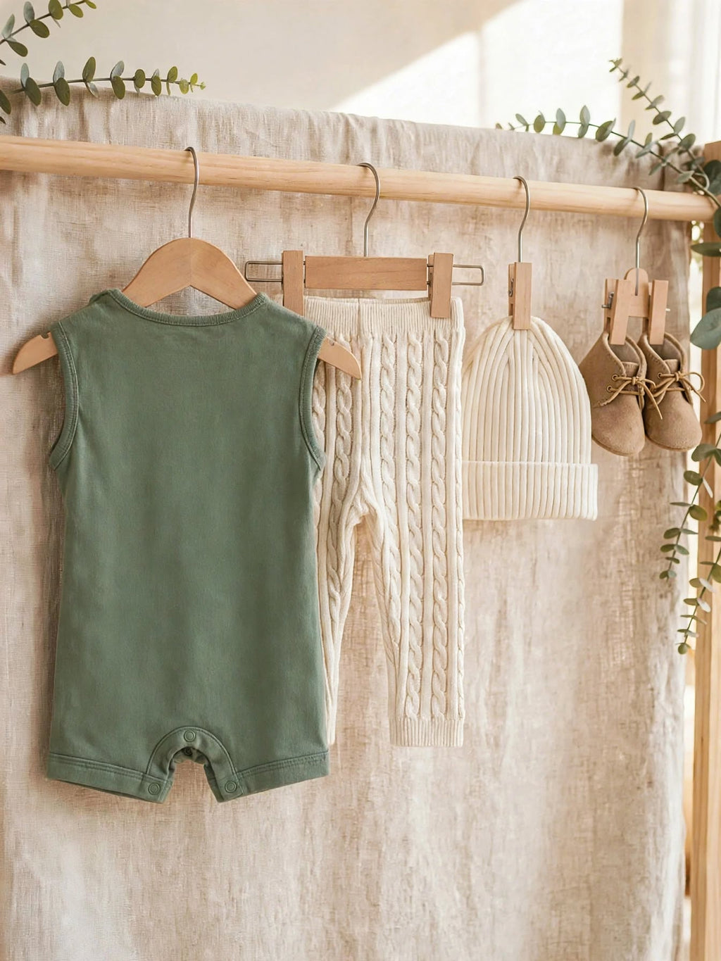 Woolies Babies Sage Green 'Cruisin' To My Crib' Shortie Babygrow - Size 3 to 6 Months