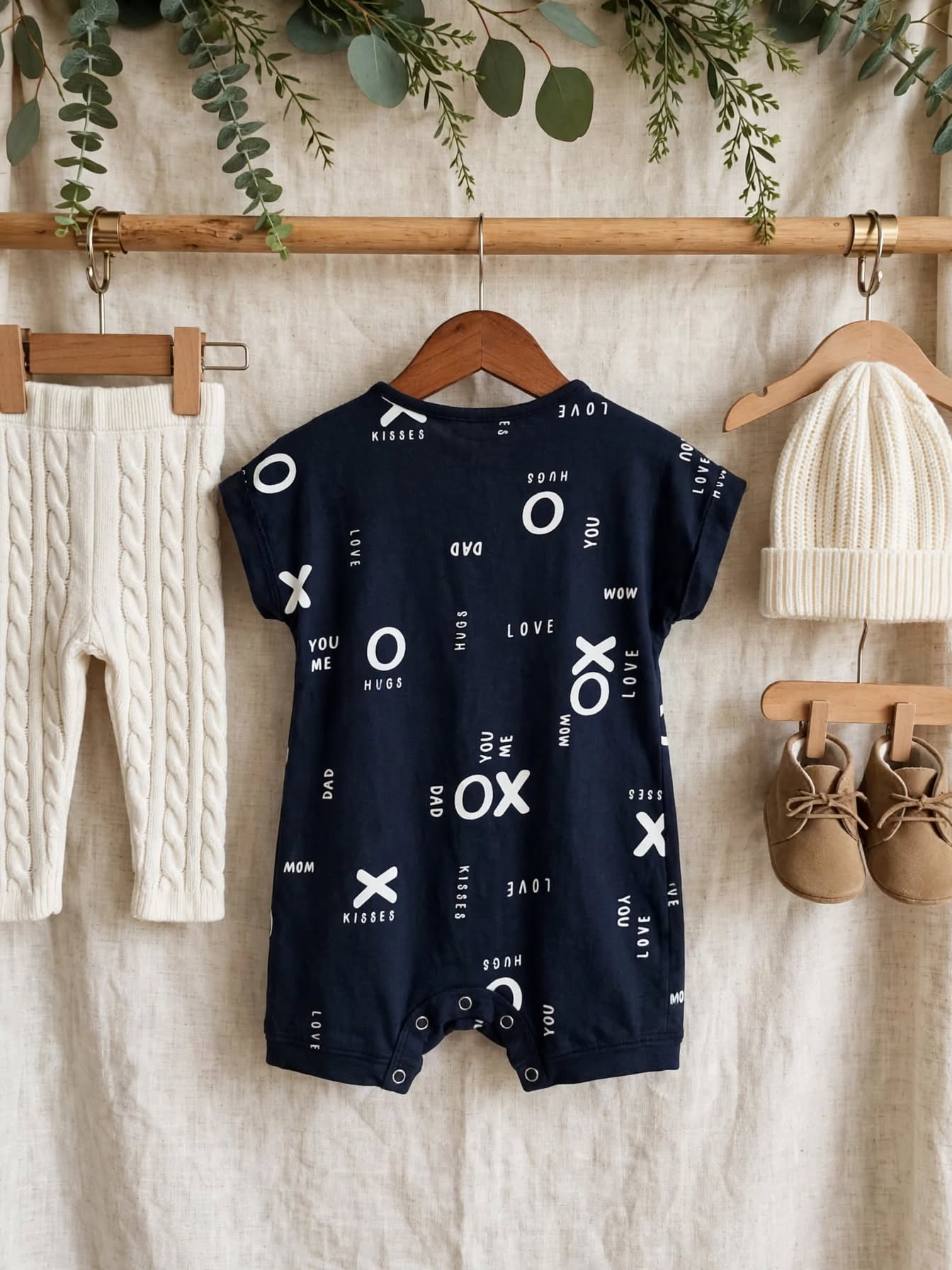 Woolworths Baby Navy XO Romper - Size 6 to 12 Months