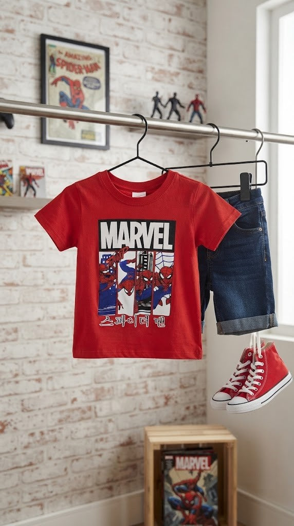Marvel Spider-Man Red T-Shirt - Size 4 to 5 Years