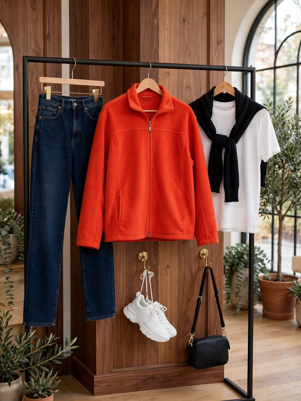 Woolworths Women's Burnt Orange Zip-Up Fleece Jacket - Size XL