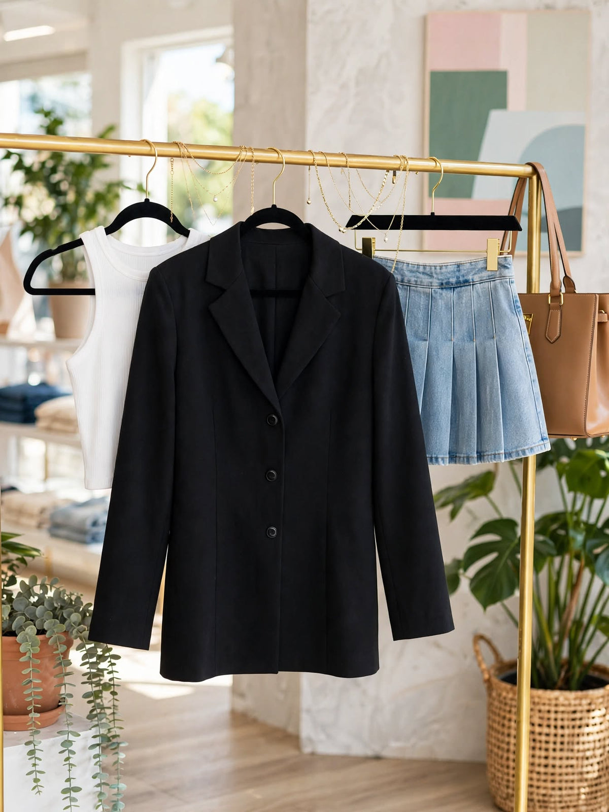 Smiley's 3-Button Tailored Black Blazer Jacket - Size 14