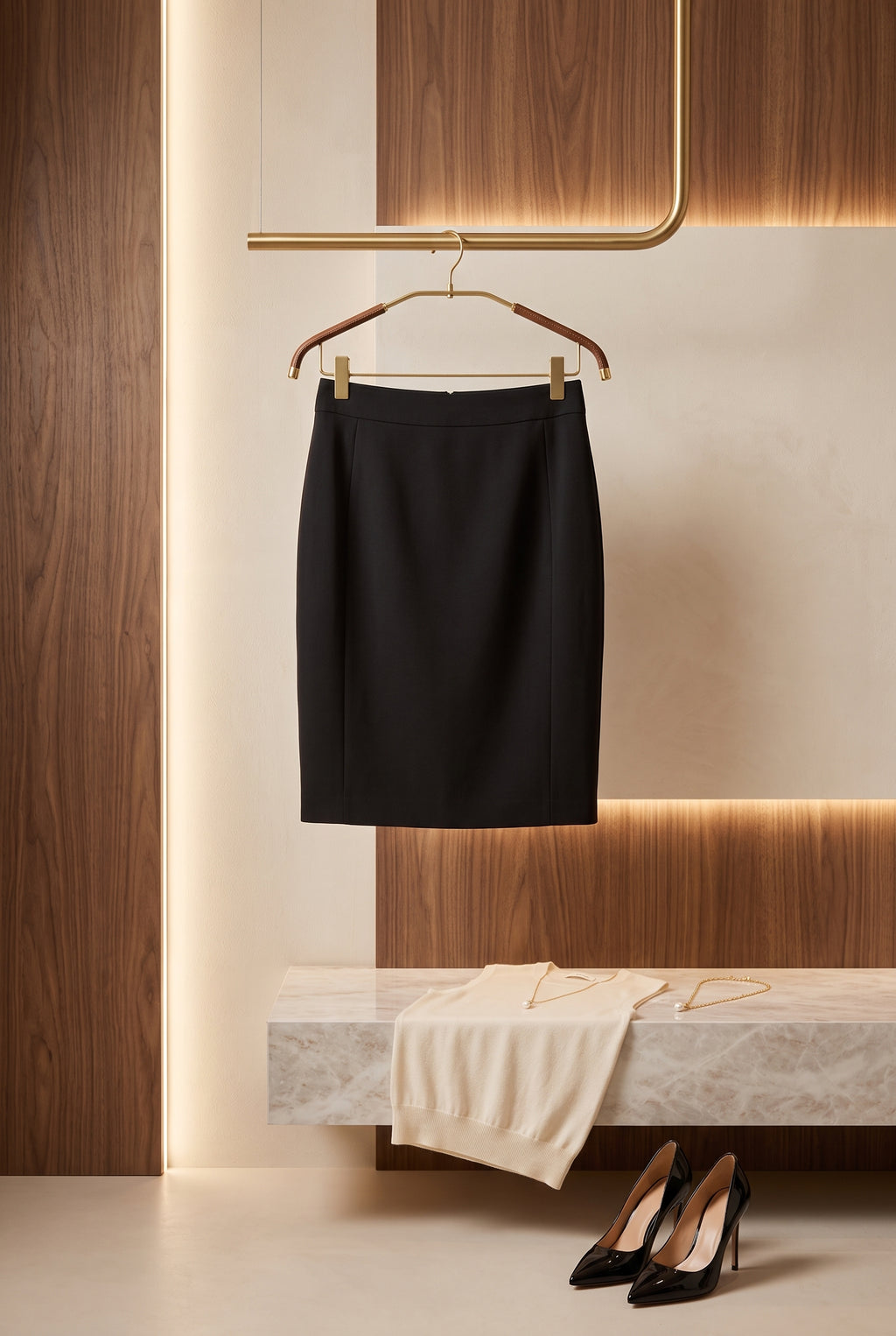 H&M Classic Tailored Black Pencil Skirt – Size 36