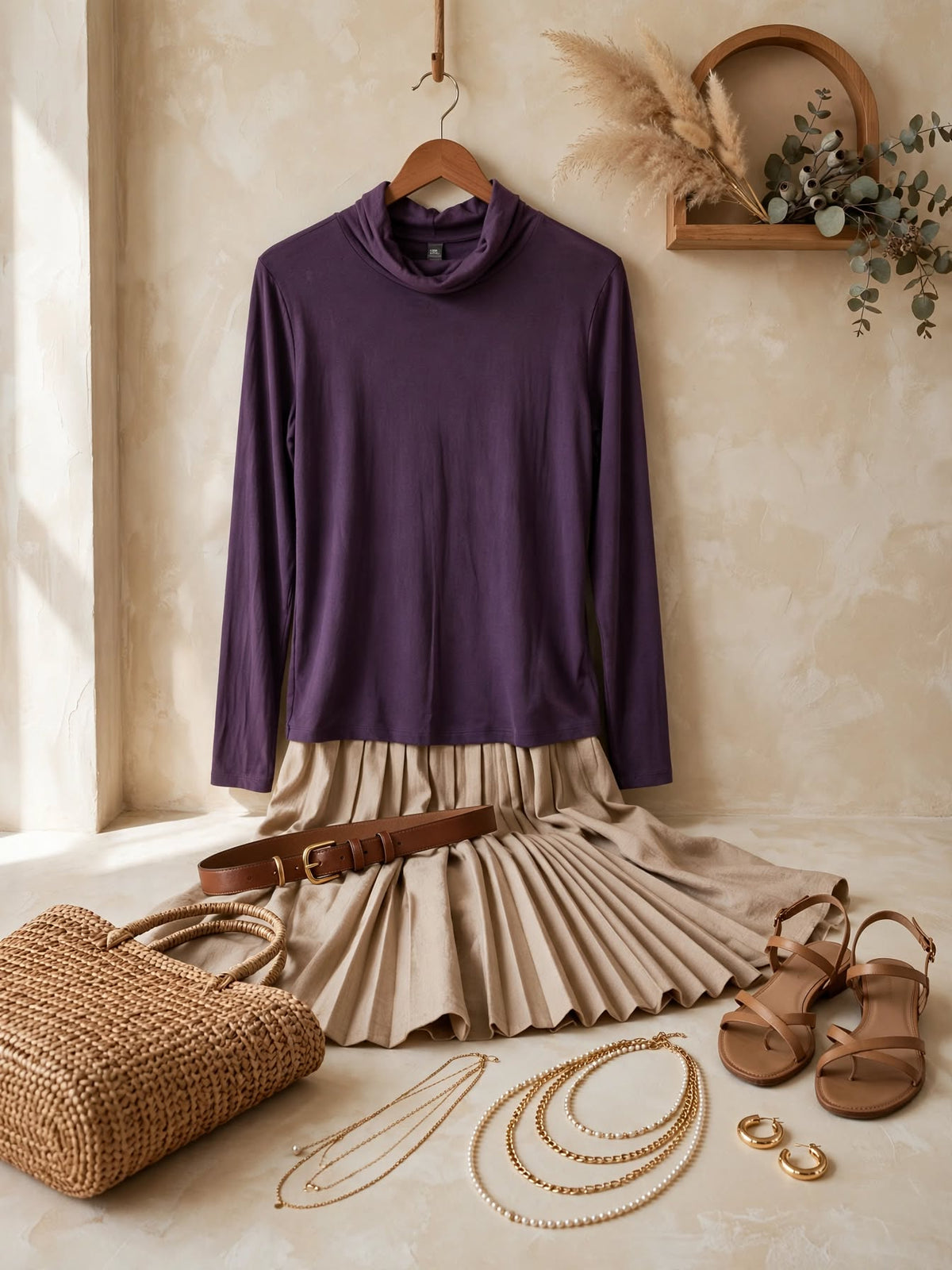 Woolworths Edition Cowl Plum Purple Neck Top - Size Medium