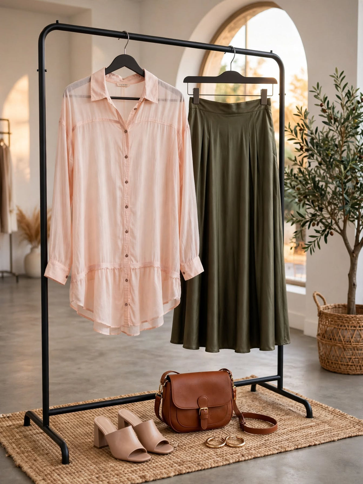 Woolworths Blush Peach Cotton Gauze Shirt - Size 14