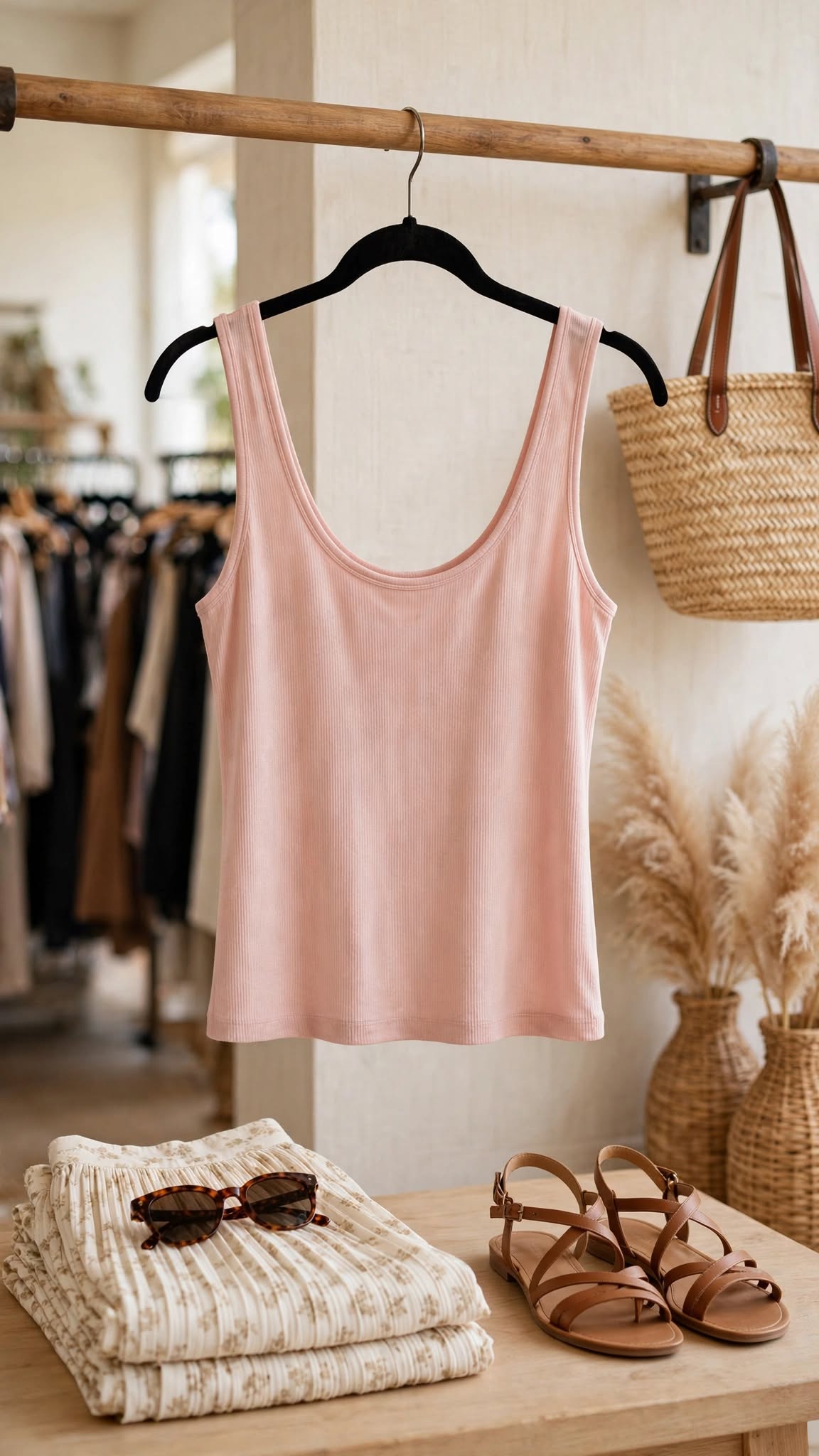 Blush Pink Sleeveless Tank Top - Size 12
