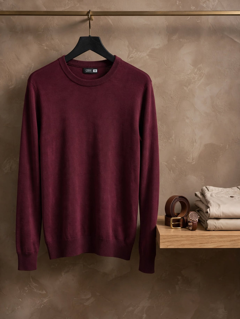 Oakridge Burgundy Crew Neck Jersey - Size Medium