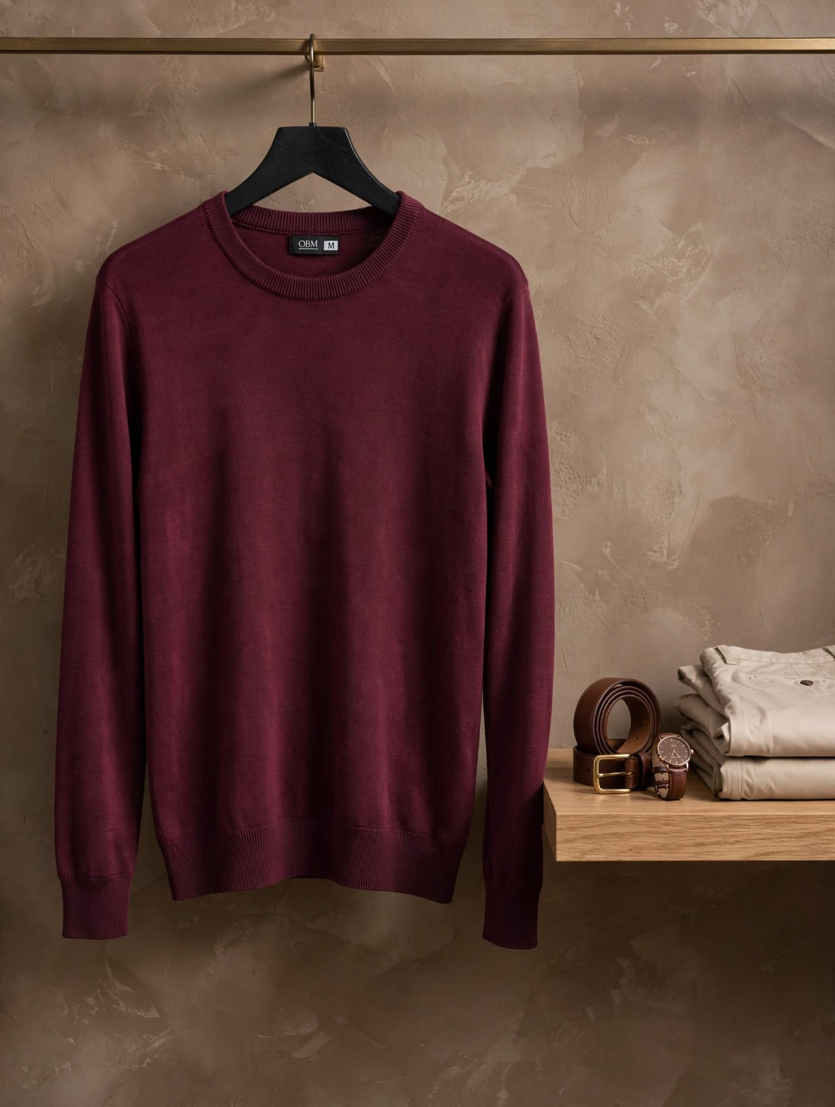 Oakridge Burgundy Crew Neck Jersey - Size Medium