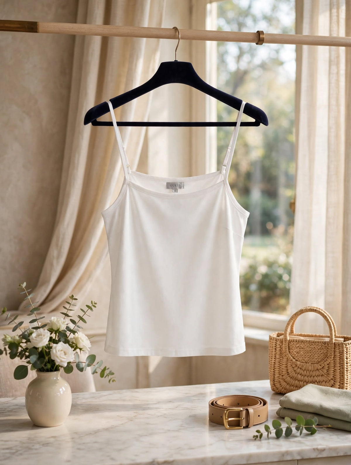 Queenspark White Adjustable Strap Cami Vest - Size 18