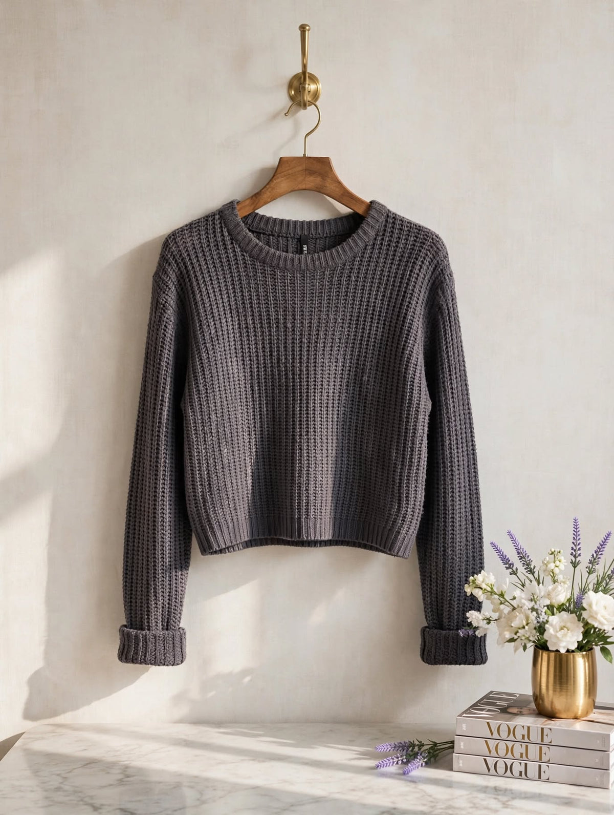 Mr Price RT Grey Chunky Cropped Winter Jersey - Size Medium