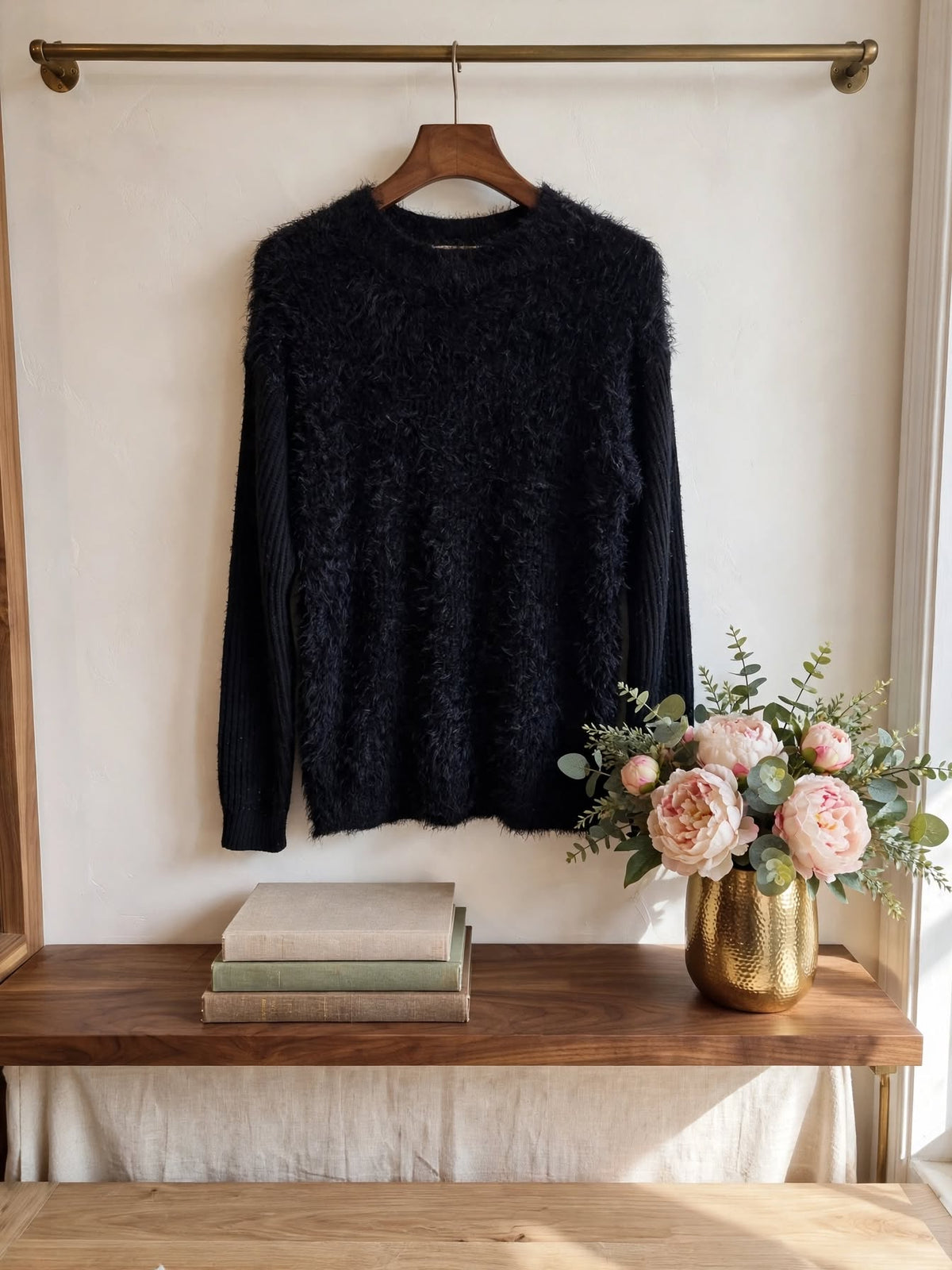 Kelso Black Fluffy Eyelash Knit Jersey - Size 12