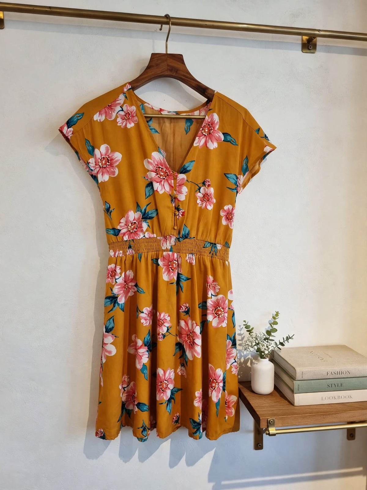 Edgars Free 2BU Yellow & Pink Floral Dress - Size 10