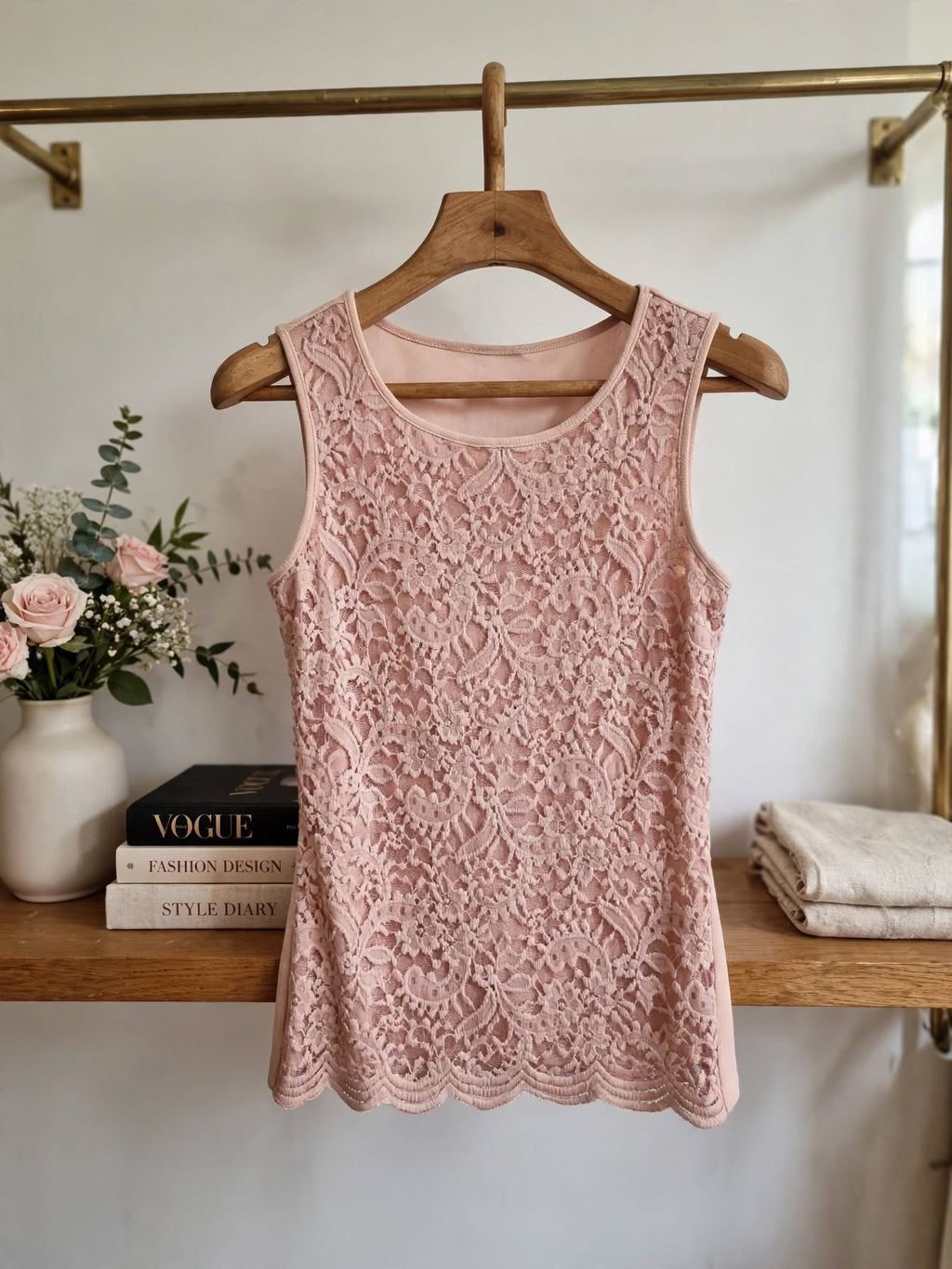 Massumi Blush Pink Sleeveless Blouse - Size 8 / 32