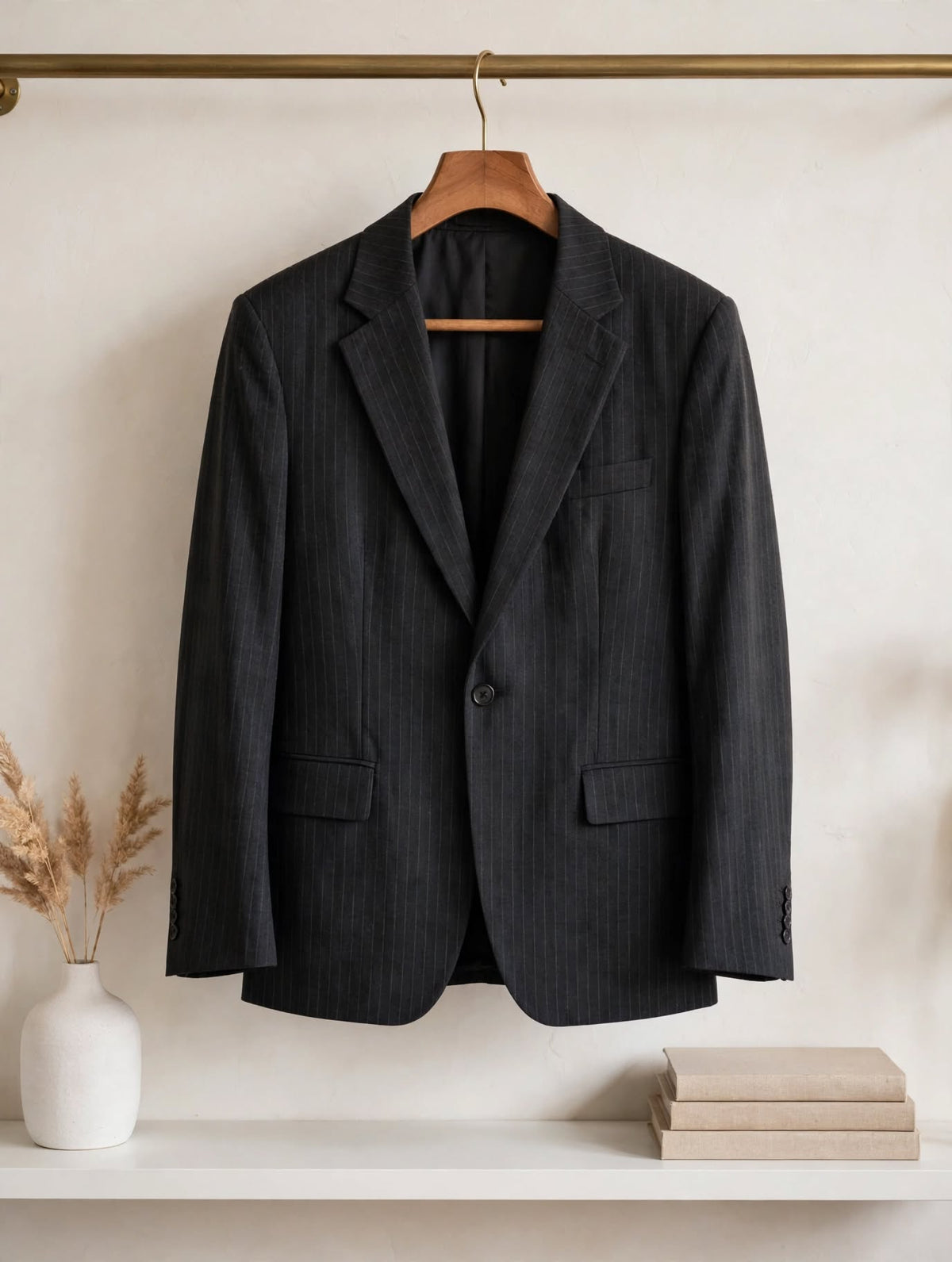Kelso Careers Charcoal Pinstripe Tailored Suit Jacket - Size 12