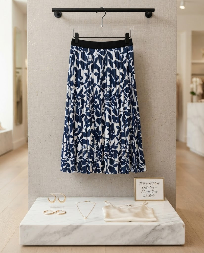 Timeless Floral Print Pleated Midi Skirt - Size 36