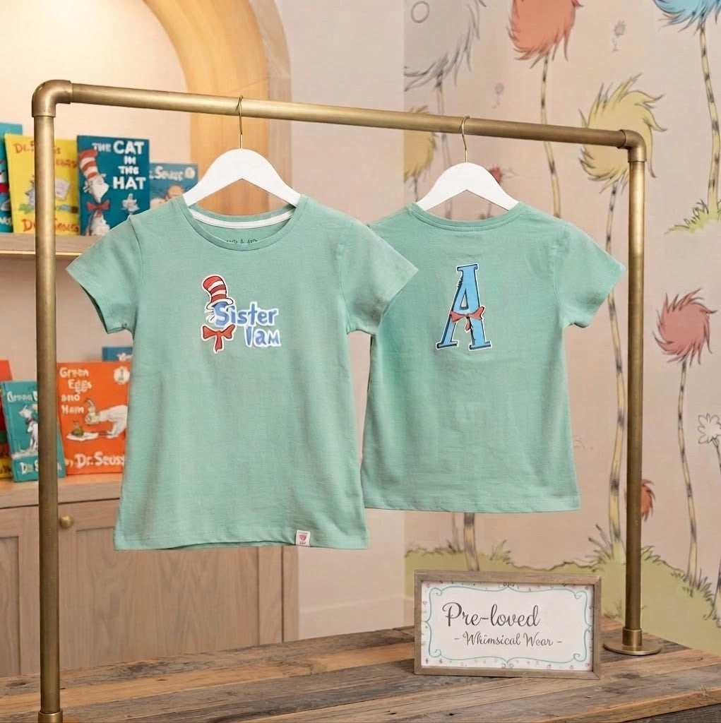 Dr. Seuss "Sister I Am" Graphic T-Shirt - 100% Cotton, Size 9-10Y