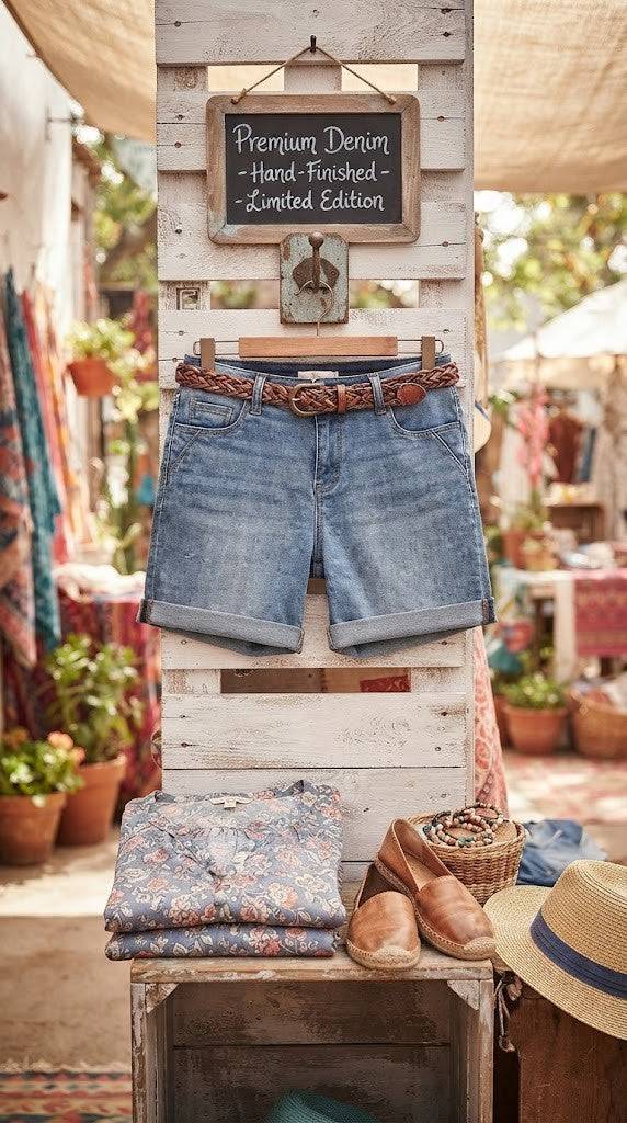 Vintage-Inspired 1996 DNM Denim Shorts | Size 34 | Comfortable Stretch Fit