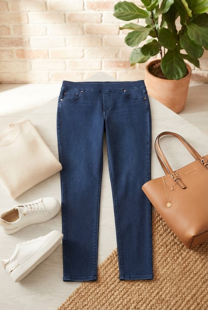 Milady’s Comfortable Stretch Slim-Leg Pants – Size 44 (Excellent Condition)