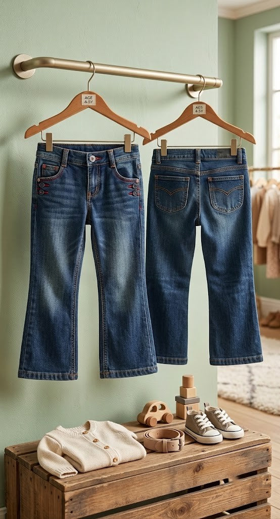 Premium 100% Cotton Bootcut Jeans – Kids Size 4-5 Year