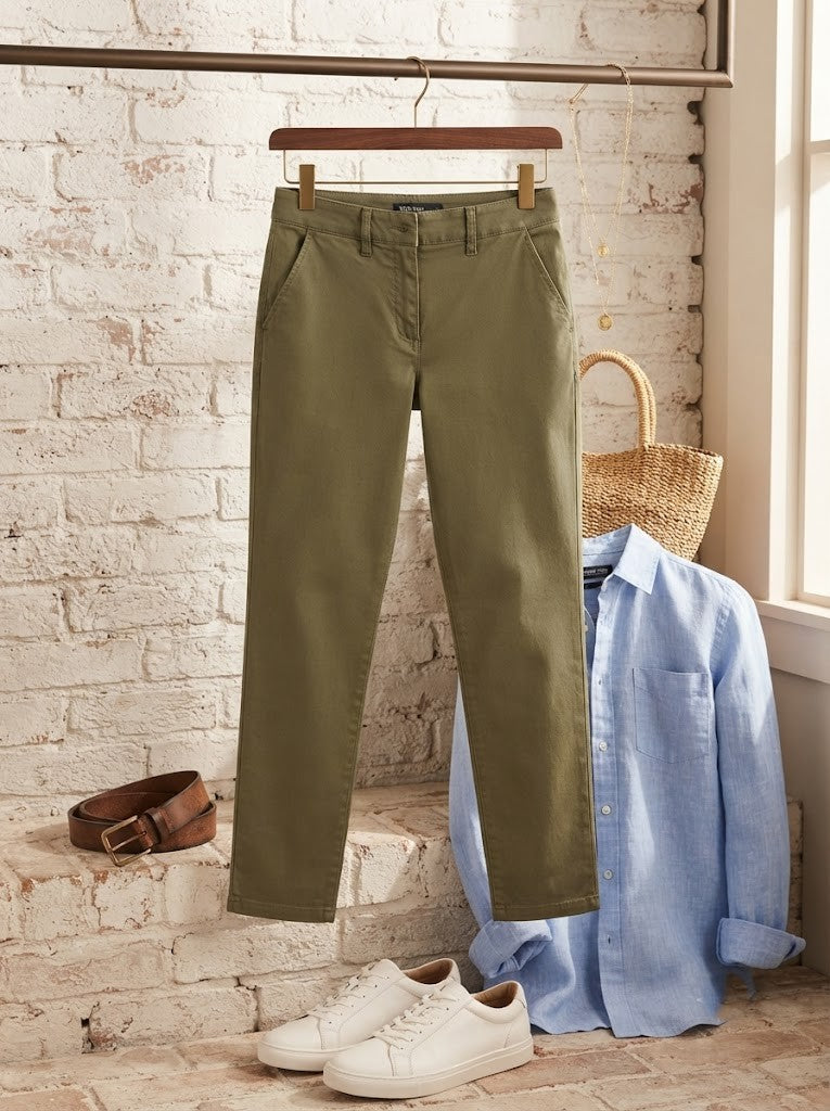David Jones Classic Collection Olive Chino Pants (Size 32)