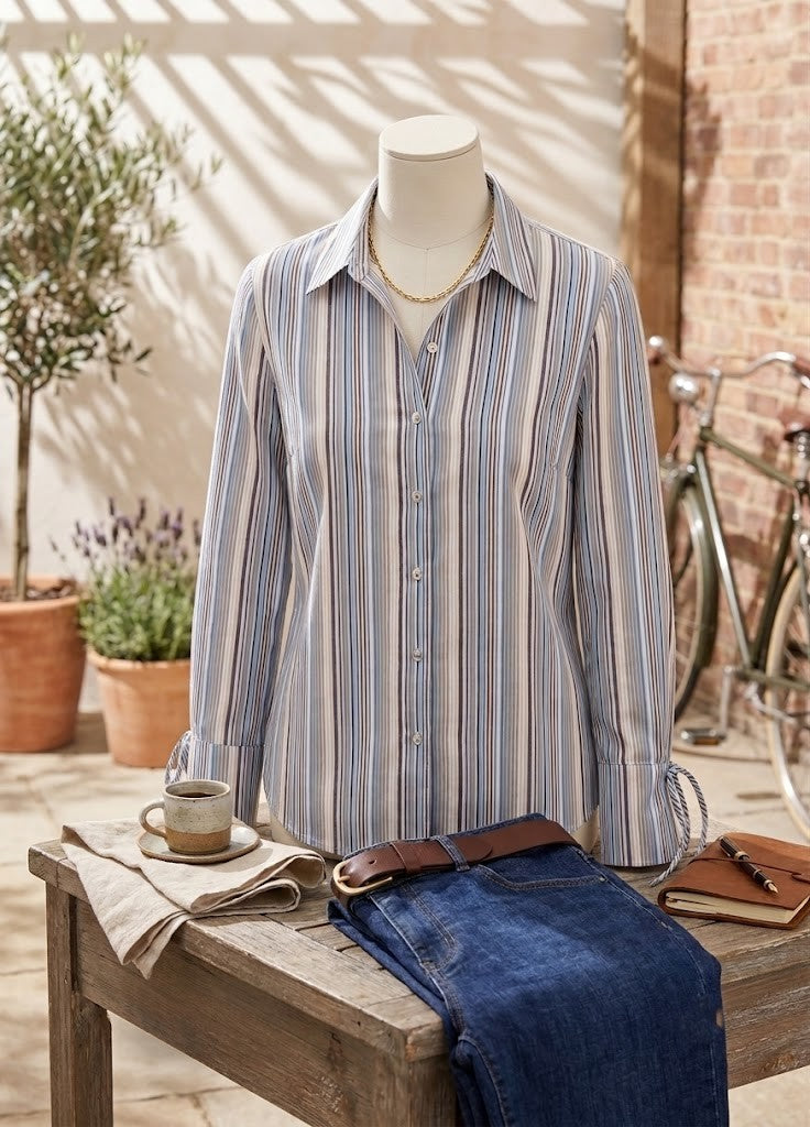 Insync Women’s Striped Long Sleeve Blouse - Size 2XL - Excellent Condition