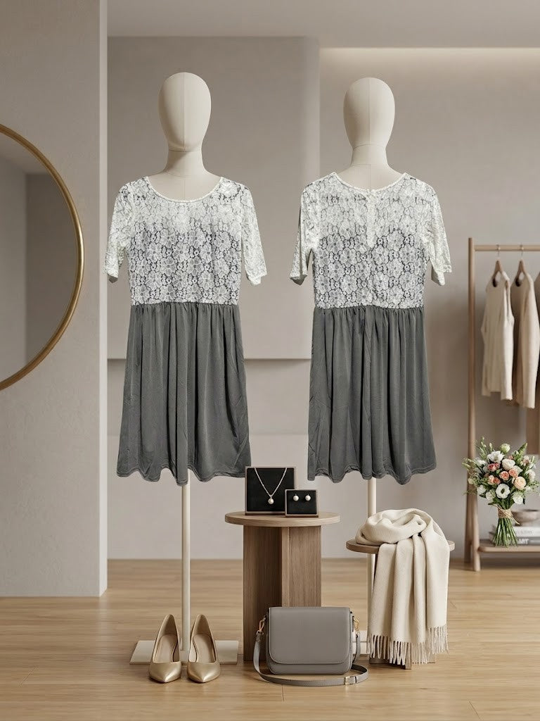 Pebbles Women's Lace-Bodice Dress | Size Large | Excellent Condition