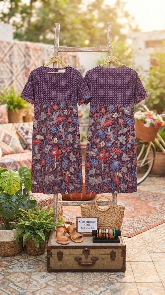 Pre-Loved Batik Keris Dress – 100% Viscose, Size Large