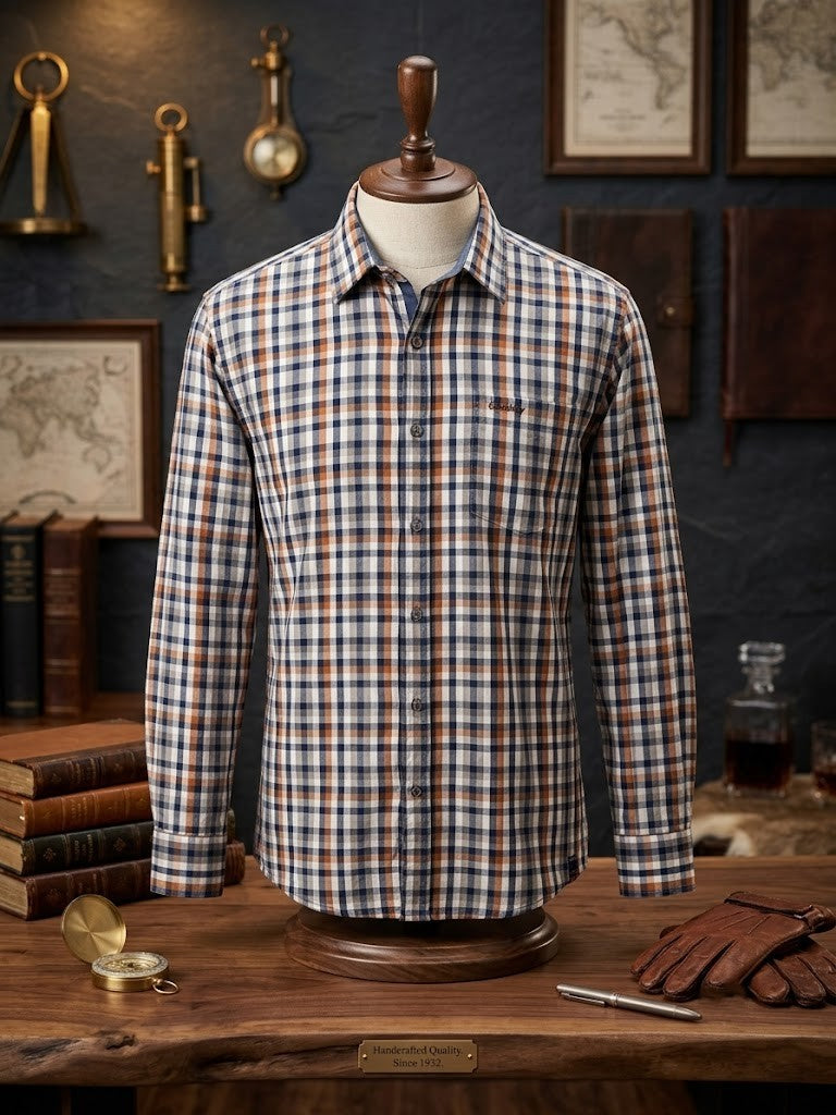Sterling Casual Men’s Plaid Button-Down Shirt – Size Large, Excellent Condition