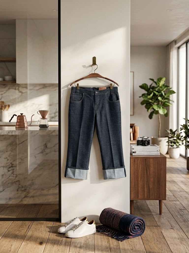 Pre-Loved RT Denim Three-Quarter Pants – Size 36 – Cotton Blend