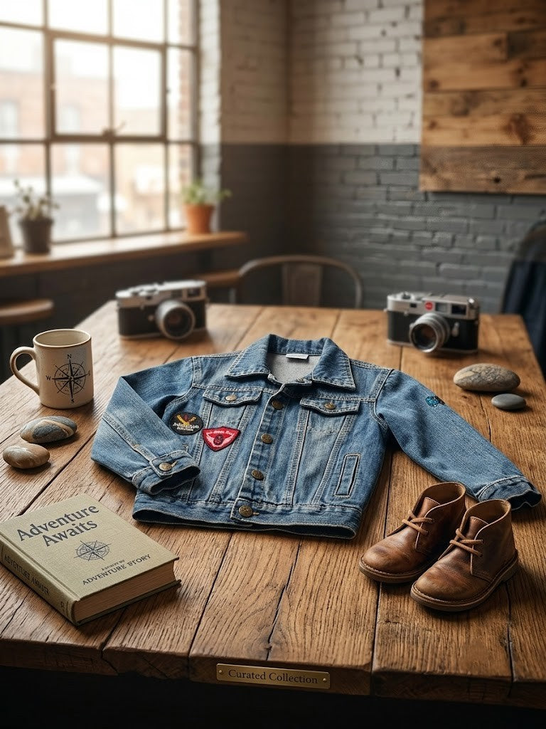 Edgars Boys' Denim Patch Jacket - Size 5-6 Years