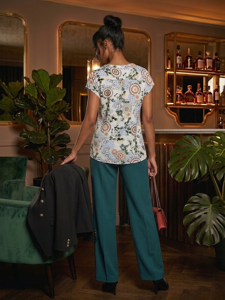 Vintage Contempo Casuals Floral Pattern Blouse - Size 12, Excellent Condition