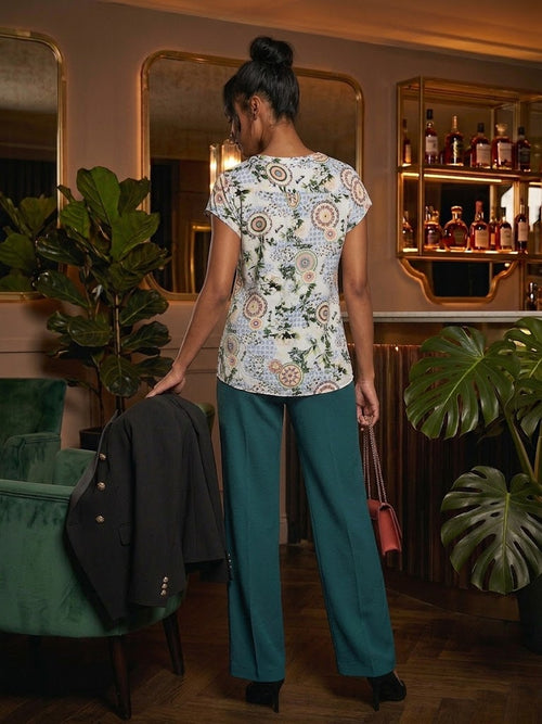 Vintage Contempo Casuals Floral Pattern Blouse - Size 12, Excellent Condition