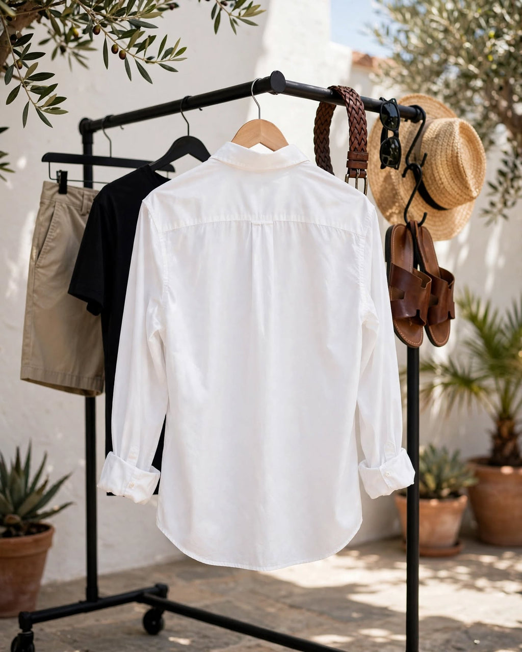 Guess White Long Sleeve Button-Up Shirt - Size Medium