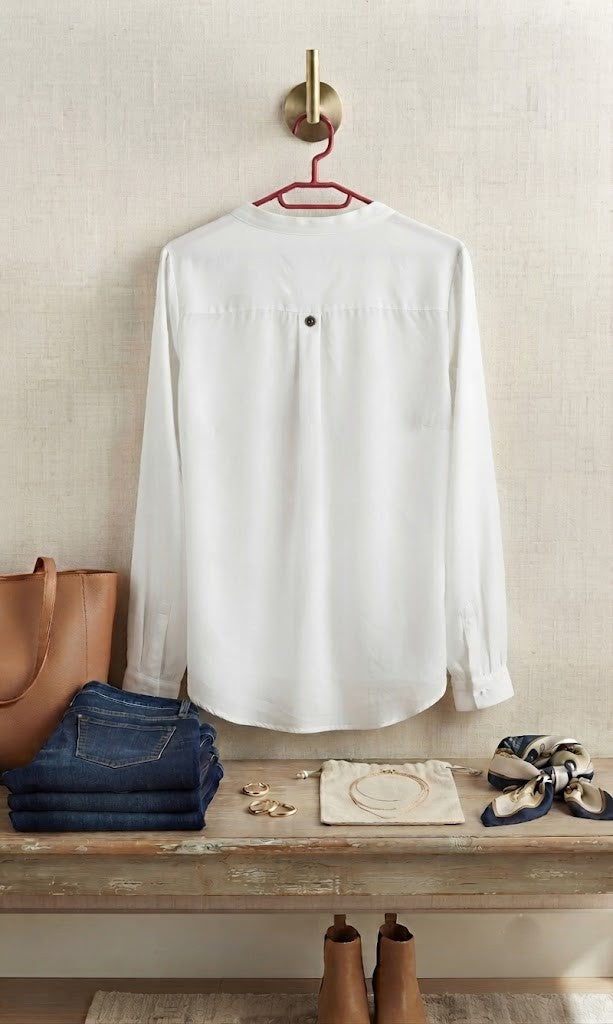 Pre-Loved Oasis White Button-Down Blouse - Size XL